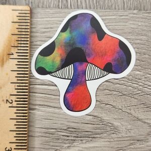 10/$10 Mushroom Sticker Tie Dye Groovy Hippie 70s Vibe Colorful